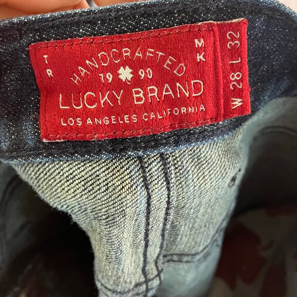 Lucky Brand 121 Heritage Slim Jeans Mens 28x32 Dark Wash Denim Mid Rise - Picture 12 of 16